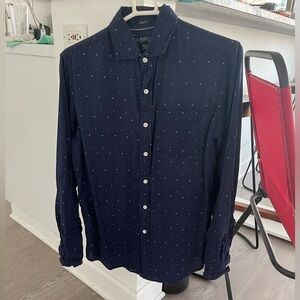 US Polo Assn shirt, dark blue pattern, small